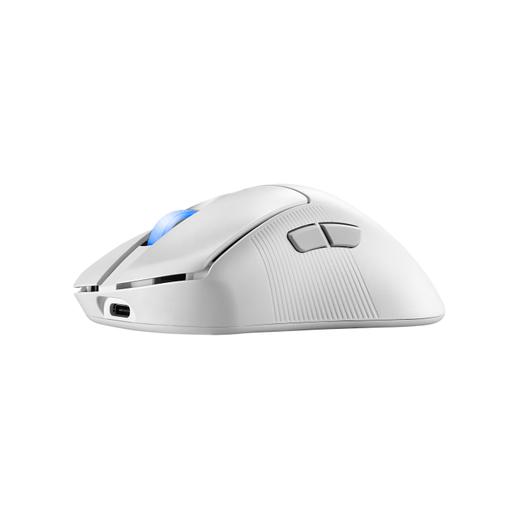 ASUS ROG KERIS II Ace Wireless Ergonomic Lightweight Gaming Mouse, 42,000-dpi (Moonlight White)