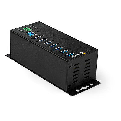 STARTECH 7 PORT USB 3.0 HUB, INDUSTRIAL, METAL, SURGE PROTECTION