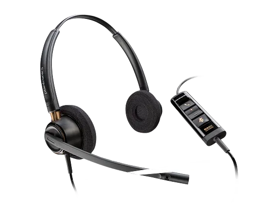 Poly EncorePro 525 UC Stereo On-Ear Headset USB-A/C