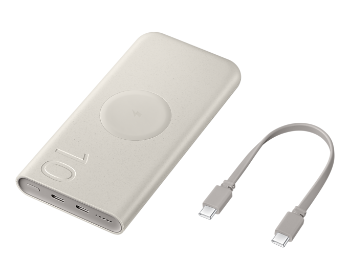 SAMSUNG 10000mAh Wireless Power Bank 25W PD, USB-C(2), (BEIGE) / for Galaxy Tab S7 & Later- EB-U2510XUEGWW