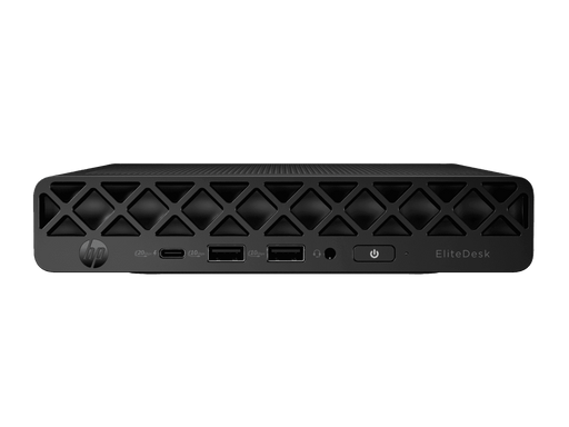 Front view of the HP EliteDesk 8 Mini G1i Desktop AI PC.