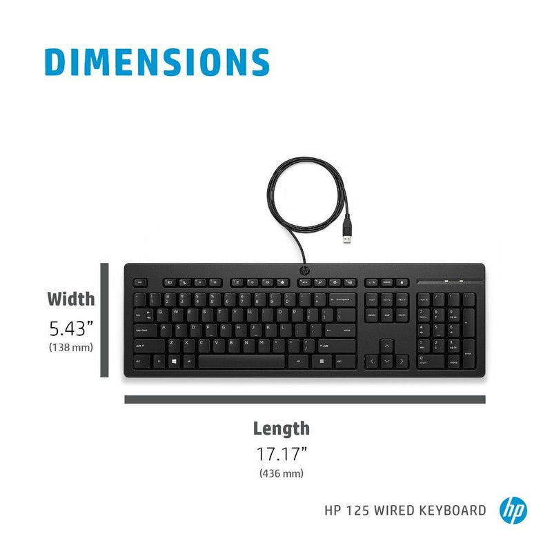 HP 125 Wired Keyboard - BLACK -ï¿½ï¿½ï¿½ï¿½ 266C9AA