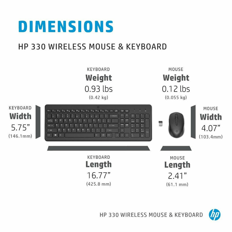 HP 330 WIRELESS MOUSE AND KEYBOARD COMBO - 2V9E6AA