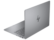 Silver HP laptop on a transparent background