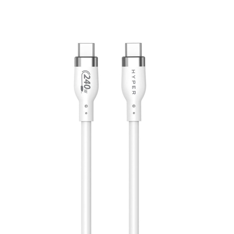 HyperJuice 1M Silicone 240W USB-C Charging Cable - White