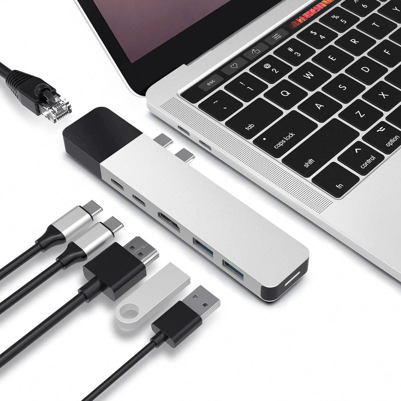 TARGUS HYPERDRIVE NET 6-IN-2 USB-C HUB - SILVER - GN28N-SILVER