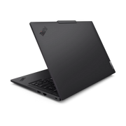 A rear view of the Lenovo T14 Gen 6 Notebook, with the lid half open