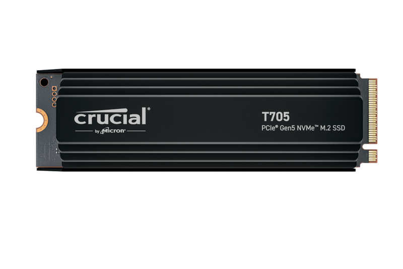 Crucial T705 4TB Gen5 NVMe SSD Heatsink - 14100/12600 MB/s