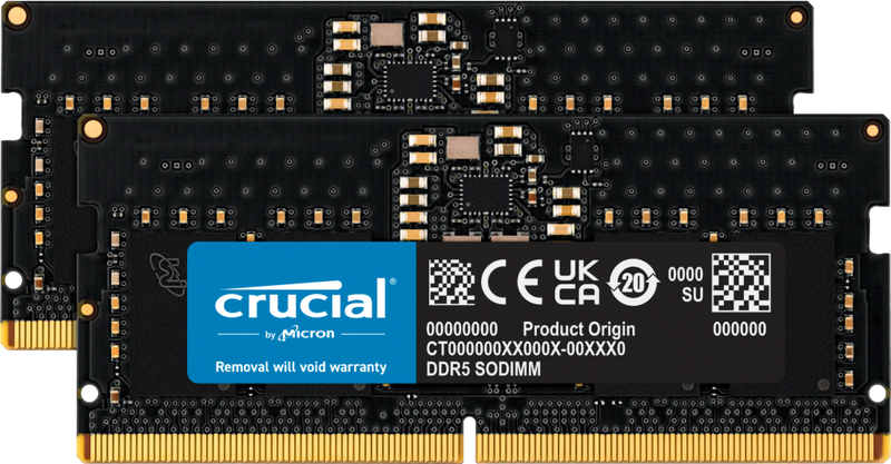 Crucial 16GB (2x8GB) DDR5 SODIMM 4800MHz C40