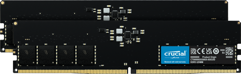 Crucial 64GB (2x32GB) DDR5 UDIMM 5600MHz CL46