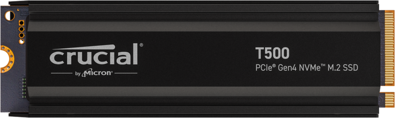 Crucial T500 4TB Gen4 NVMe SSD Heatsink - 7400/7000 MB/s R/W