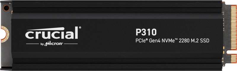 Crucial P310 1TB PCIe Gen4 NVMe 2280 M.2 SSD with heatsink - 0