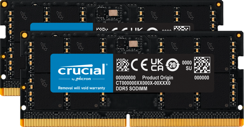 Crucial 64GB (2x32GB) DDR5 SODIMM 5600MHz CL46 Notebook Laptop Memory