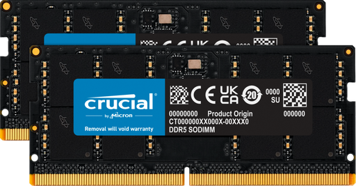 Crucial 64GB (2x32GB) DDR5 SODIMM 4800MHz C40 Laptop Memory