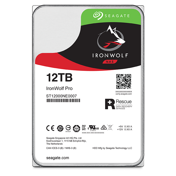 Seagate IronWolf Pro 12TB NAS HDD 7200RPM 256MB SATA 3.5in 5YR Warranty