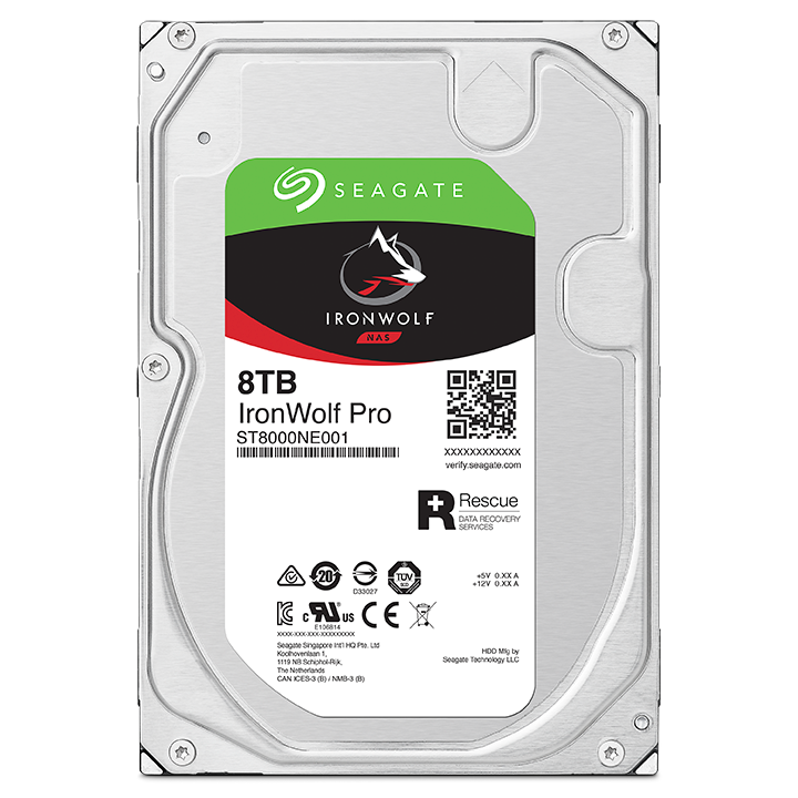 Seagate IronWolf Pro 8TB NAS HDD 7200RPM 256MB Cache SATA 3.5in ST8000NT001
