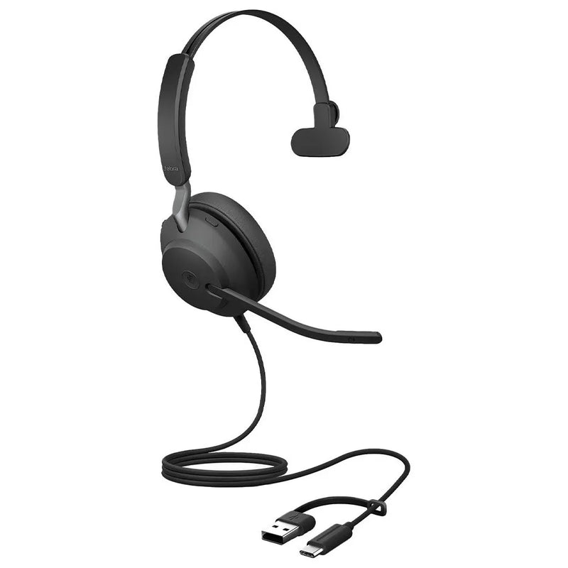 Jabra Evolve2 40 SE MS Mono Headset USB-C/A Wired Over-head Black