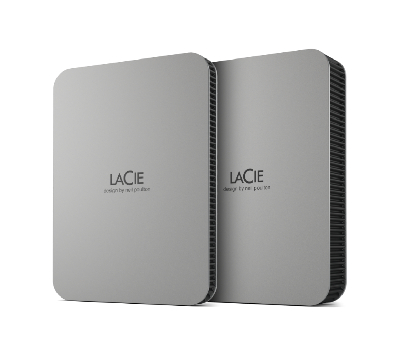 LaCie Mobile Drive V2; External Portable; 2TB; USB-C; Moon Silver