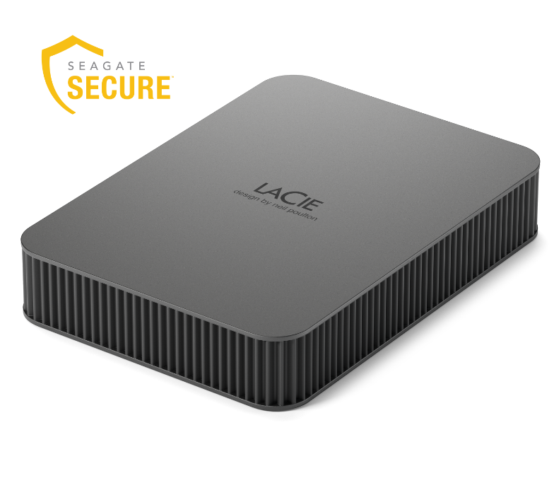 LaCie Mobile Drive V2; External Portable; 5TB; USB-C; Moon Silver