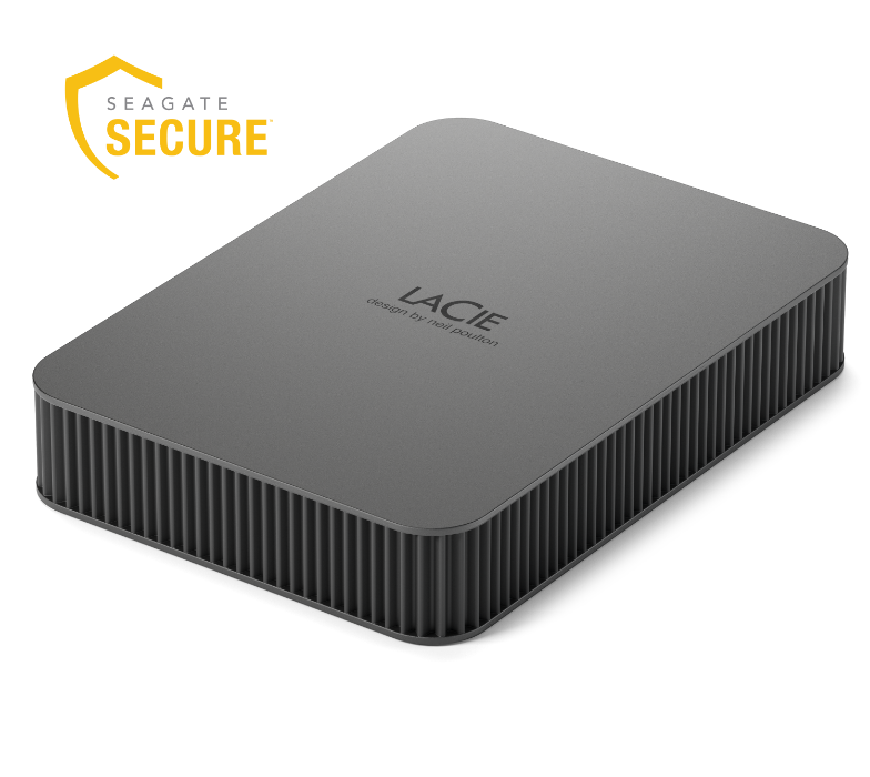 LaCie Mobile Drive V2; External Portable; 2TB; USB-C; Moon Silver