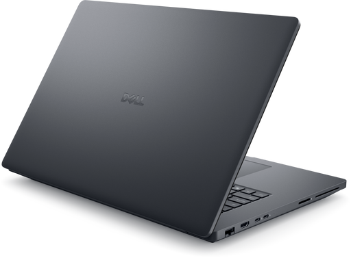 A rear view of the Dell Pro Max 18 Plus workstaion, with the lid half open