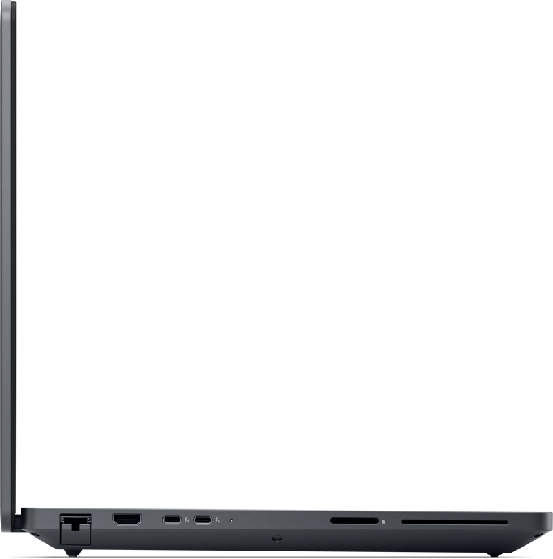 Profile view of the right side of the Dell Pro Max 18 Plus workstaion