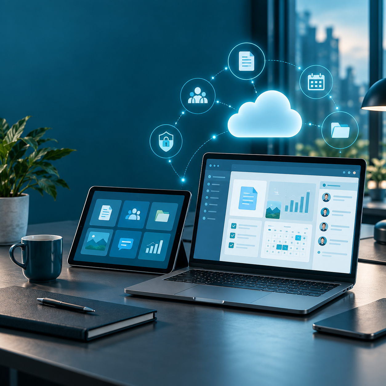 Cloud productivity and business software on workplace devices