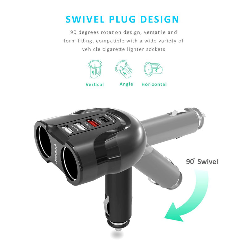 mbeat® Gorilla Power Four Port USB-C PD & QC3.0 Car Charger