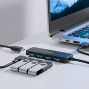 mbeat 4-Port USB 3.0 Hub with USB-C DC Port Compact and Portable Design Expandable Connectivity