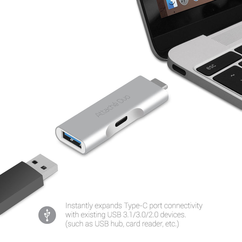 (LS) mbeat® Attach Duo Type-C To USB 3.1 Adapter- USB 3.1/3.0/2.0/1.1