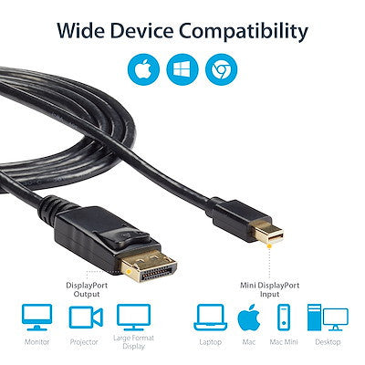 STARTECH 6ft (1.8m) Mini DisplayPort to DisplayPort 1.2 Cable - MDP2DPMM6