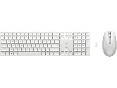 HP Wireless Keyboard Mouse Combo 650 White USB-A Full Size Keyboard Set