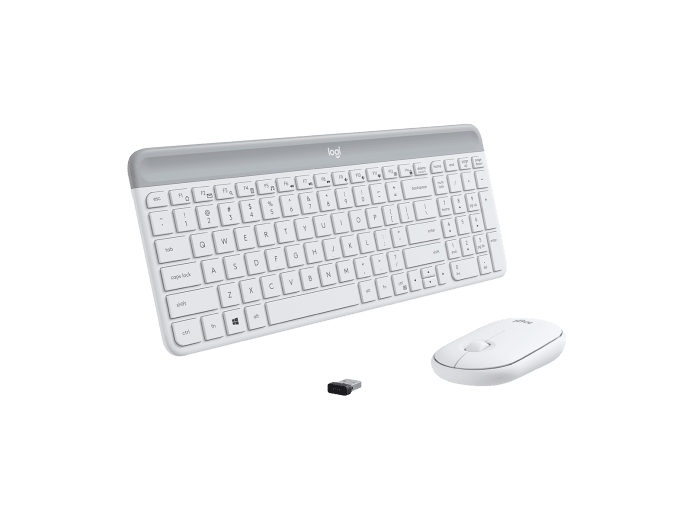 LOGITECH MK470 SLIM WIRELESS KEYBOARD AND MOUSE COMBO,2.4 GHZ USB RECEIVER, WHITE- 1YR WTY-920-009183