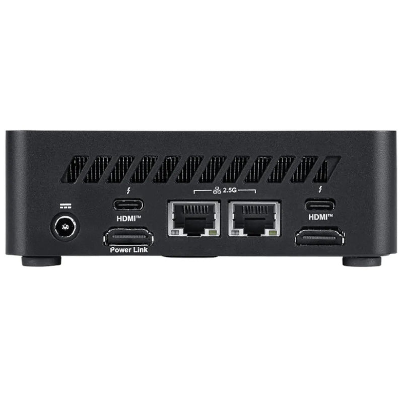 MSI Cubi NUC AI Barebone Mini PC rear view showing ports