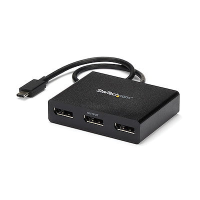 STARTECH USB-C MULTIPORT VIDEO ADAPTER, MST HUB - 4K DP(3), TRIPLE DISPLAY, 3YR - MSTCDP123DP