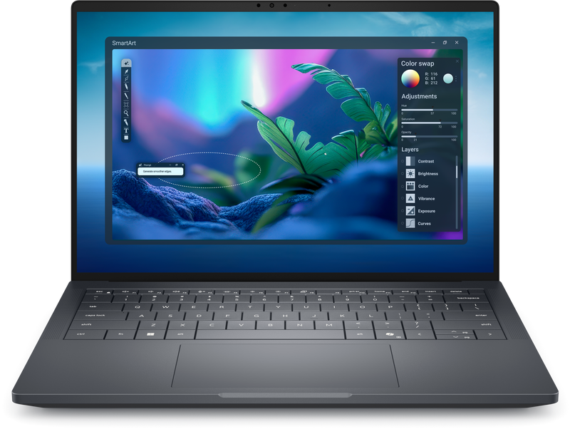 Front view of the DELL PRO14 MAX PREMIUM laptop