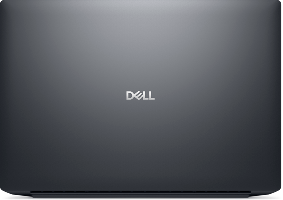 Black Dell laptop with visible logo on a white background