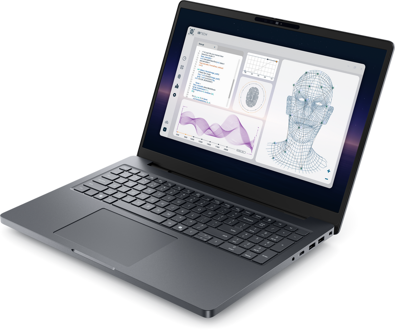 Off center shot of the front of the Front view of the Dell Pro Max 16 Plus