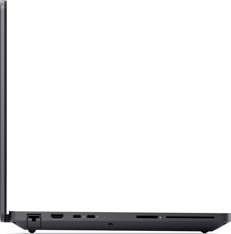 Profile view of the left side of the Dell Pro Max 16 Plus workstaion