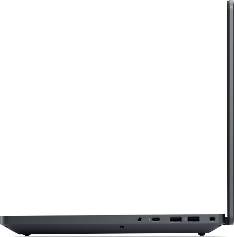 Profile view of the right side of the Dell Pro Max 16 Plus workstaion