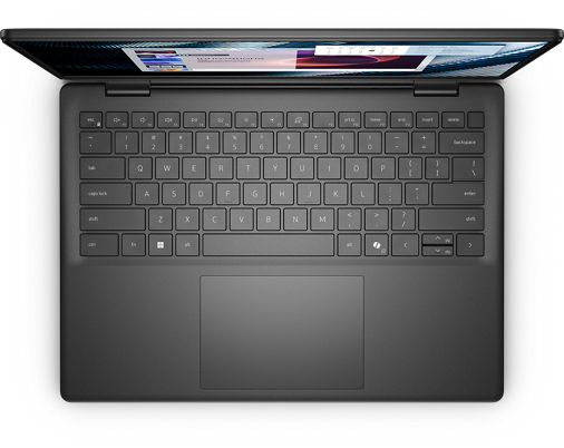 A top down view of Pro 14 Essential Laptop Grey.