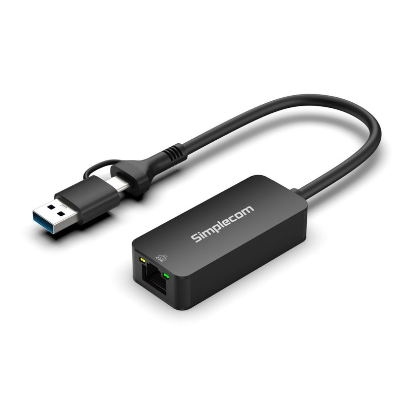 Simplecom SuperSpeed USB-C and USB-A to 2.5G RJ45 Adapter