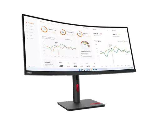 LENOVO T34W-30 34" WLED VA WQHD (21:9), HDMI, DP, USBC, USB, PIVOT, H/ADJ, 3YR - 63D4GAR1AU