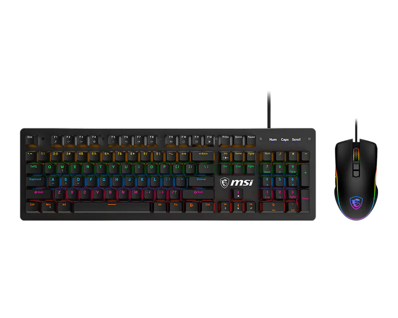 MSI FORGE GK300 Combo Mechanical Gaming Keyboard Mouse USB RGB Blue Switches