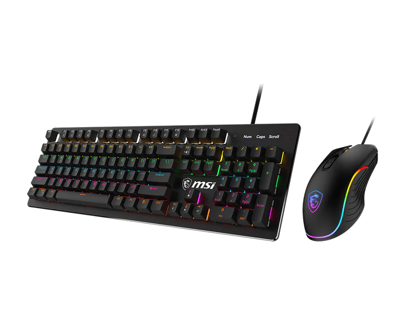 MSI FORGE GK300 Combo Mechanical Gaming Keyboard Mouse USB RGB Blue Switches