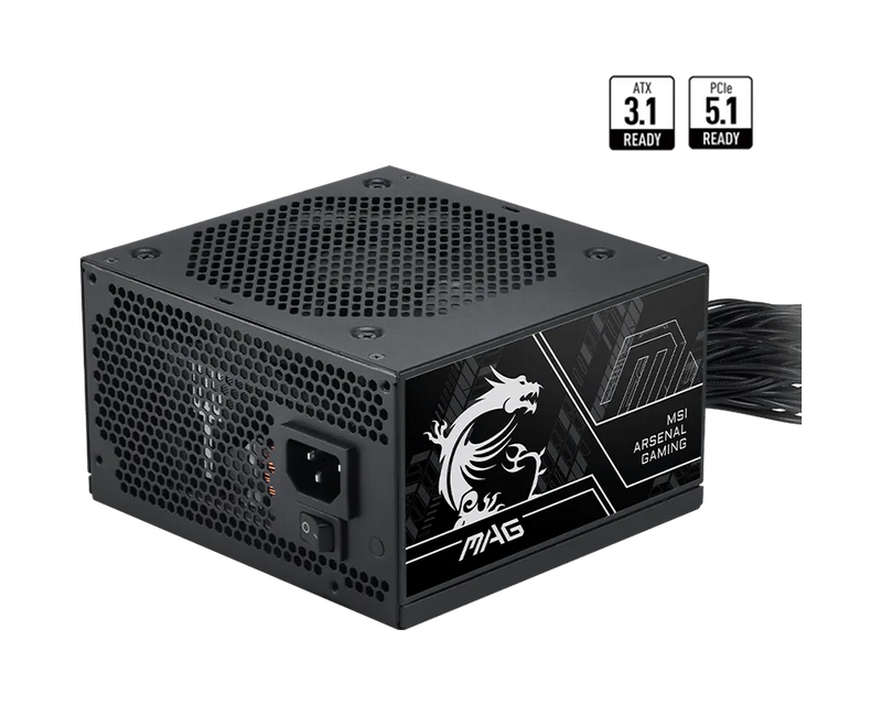 MSI MAG A750BN PCIe5 III 750W 80 Plus Bronze ATX Power Supply Non Modular PSU