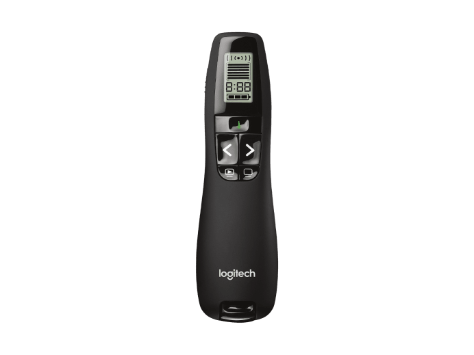 LOGITECH R800 WIRELESS PRESENTATION REMOTE,LCD DSIPLAY,2.4GHZ USB RECEIVER,BLACK,30M RANGE-910-001358