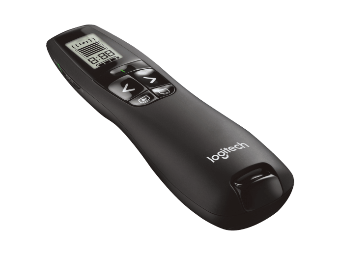 LOGITECH R800 WIRELESS PRESENTATION REMOTE,LCD DSIPLAY,2.4GHZ USB RECEIVER,BLACK,30M RANGE-910-001358