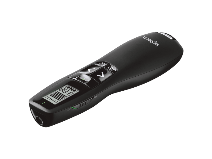 LOGITECH R800 WIRELESS PRESENTATION REMOTE,LCD DSIPLAY,2.4GHZ USB RECEIVER,BLACK,30M RANGE-910-001358