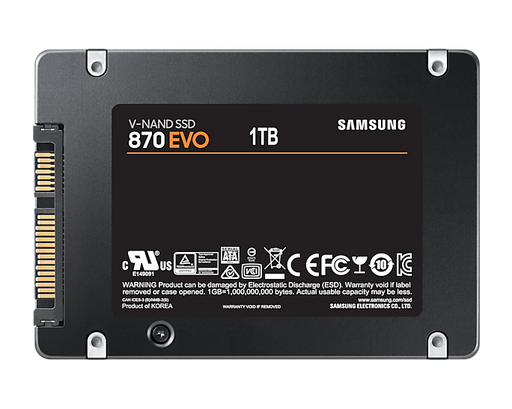 SAMSUNG (870 EVO) 1TB, 2.5" INTERNAL SATA SSD, 560R/530W MB/s, 5YR WTY